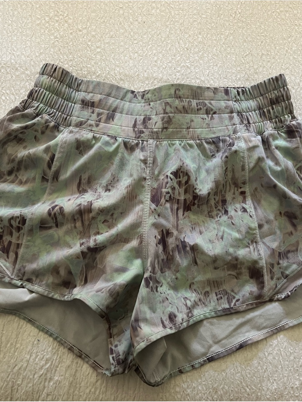 lululemon athletica Women's Light Green Camouflage Athletic Shorts